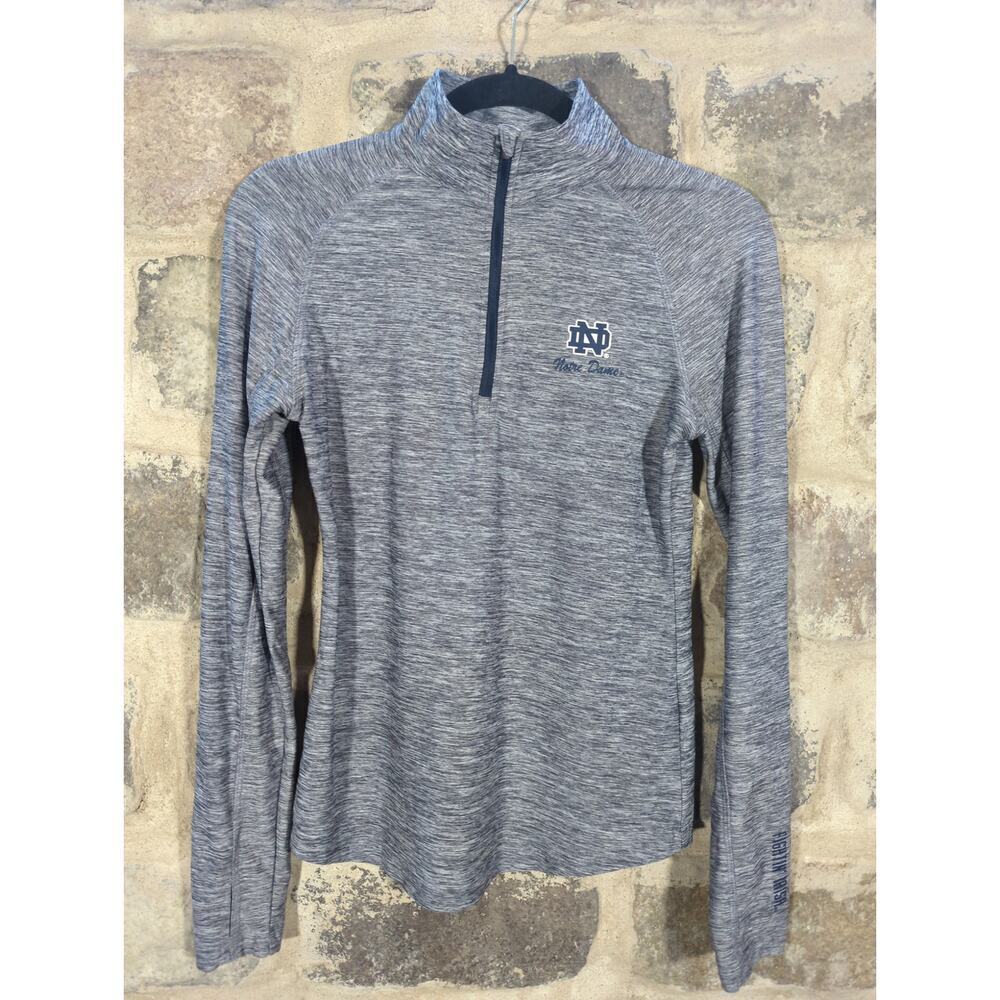 Colosseum Notre Dame Top‎ Woman's Small Gray 1/4 Zip Fitted Lightweight Running